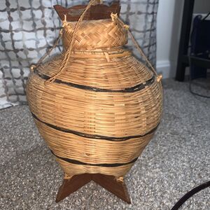 Vintage Thai Handicraft Laos Ancient basket